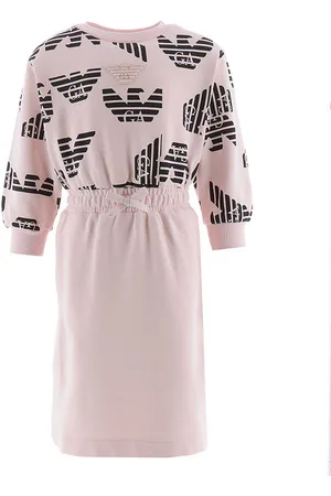 Emporio Armani Sweatkjole - Rosa/Sort m. Logoer