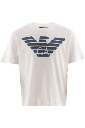 Emporio Armani T-shirt - Hvid m. Navy