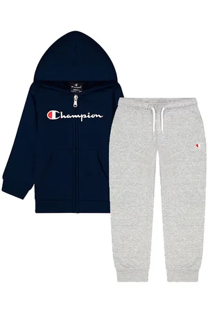 Champion SweatsÃ¦t - Cardigan/Sweatpants - Navy/GrÃ¥ Melange