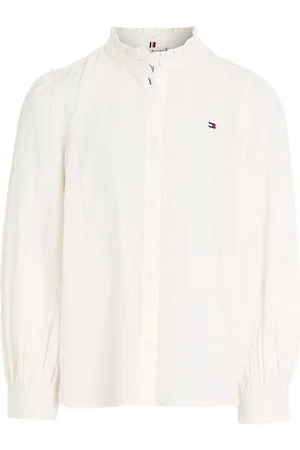 Tommy Hilfiger Skjorte - Ladder Lace Frill Collar - Ancient Whit