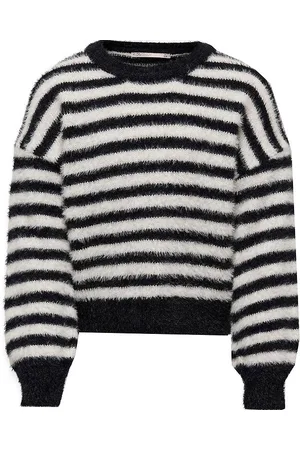 ONLY Bluse - Strik - KogNewPiumo - Black/Egret Stripes