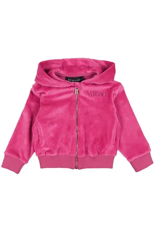 VERSACE Cardigan - Velour - Fuchsia m. Logo