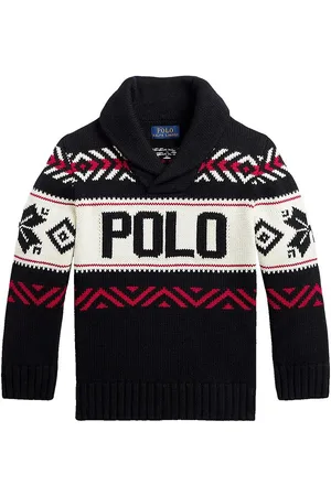 Ralph Lauren Bluse - Strik - Holiday - Sort/Hvid m. RÃ¸d