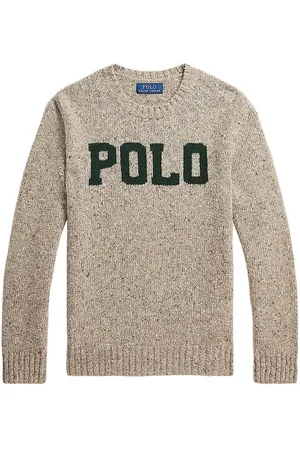 Ralph Lauren Bluse - Uld - Brunmelerert m. MÃ¸rkegrÃ¸n