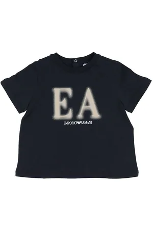 Emporio Armani T-shirt - Navy/Beige m. Print