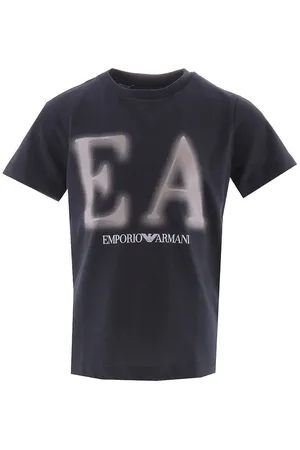 Emporio Armani T-shirt - Navy/Beige m. Print