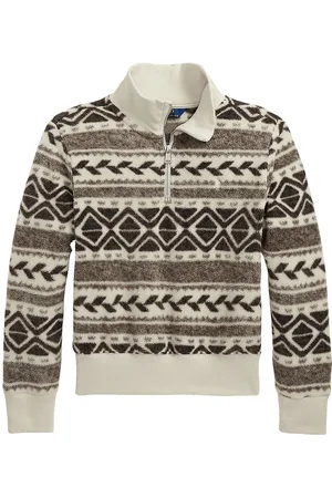 Ralph Lauren FleecetrÃ¸je - Holiday - Creme/Brun m. MÃ¸nster