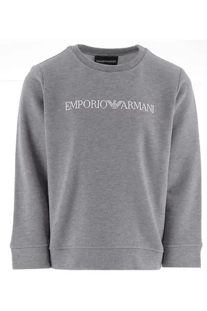 Emporio Armani Sweatshirt - GrÃ¥meleret m. Hvid