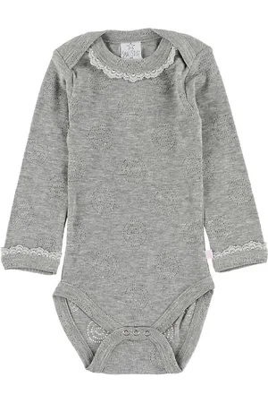 Smallstuff Body - L/Ã - GrÃ¥meleret m. HulmÃ¸nster/Blondekant