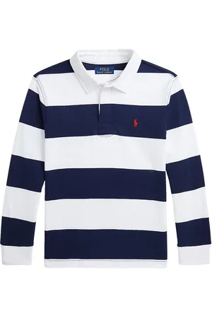 Ralph Lauren Polobluse - C Core - Navy/Hvidstribet