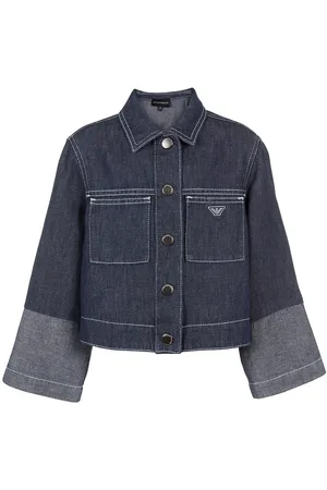 Emporio Armani Denimjakke - Cropped - BlÃ¥