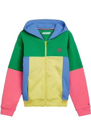 Tommy Hilfiger Cardigan - U Colorblock Monogram - GrÃ¸n/Gul/Pink/