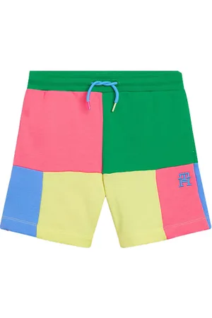 Tommy Hilfiger Sweatshorts - U Colorblock Monogram - GrÃ¸n/Gul/Pi