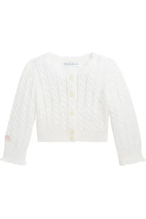 Ralph Lauren Cardigan - Cropped - Strik - Deckwash White