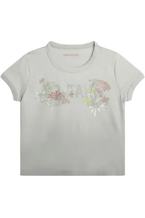 Zadig & Voltaire T-shirt - Alister - LysegrÃ¥ m. Blomster/Similis