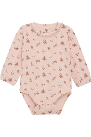 EN FANT Body l/Ã¦ - AOP - Peach Whip m. Blomster