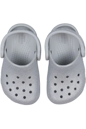 Crocs Sandaler - Classic Glitter Clog T - Silver Glitter