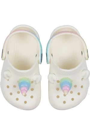 Crocs Sandaler - Classic Rainbow Unicorn Clog T - Chalk