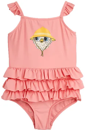 Mini Rodini Badedragt - UV50+ - Owl - Pink