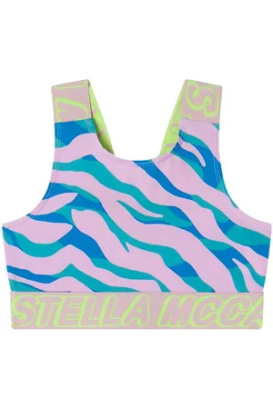Stella McCartney TrÃ¦ningstop - Rosa/BlÃ¥/GrÃ¸nstribet