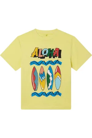 Stella McCartney T-shirt - Gul m. SurfbrÃ¦tter