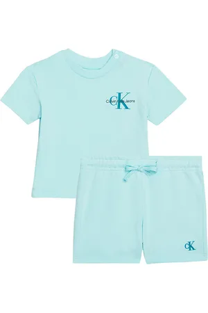 Calvin Klein SÃ¦t - T-shirt/ Shorts - Monogram Logo - Blue Tint