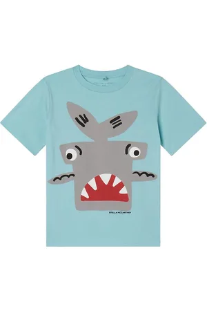 Stella McCartney T-shirt - LyseblÃ¥ m. Haj