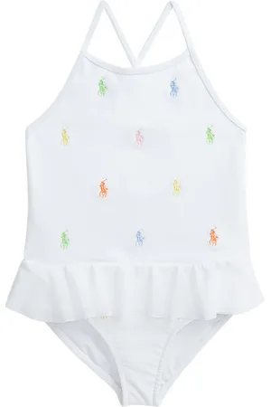 Ralph Lauren Badedragt - Hvid m. Logoer
