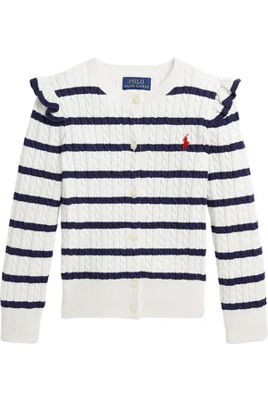 Ralph Lauren Cardigan - Strik - Deckwash White/Newport Navy