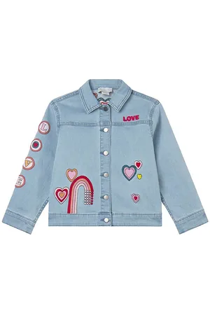 Stella McCartney Denimjakke - LyseblÃ¥ m. Patches