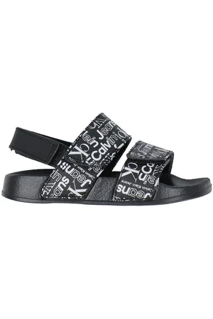 Calvin Klein Badesandaler - Velcro - Sort m. Hvid