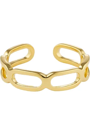 Design Letters Ring - Square Link - Guld