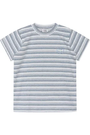 Hust and Claire T-shirt - HCArthur - Blue Fog Melange m. Striber