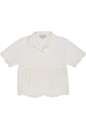 Stella McCartney Skjorte - Ivory m. HulmÃ¸nster