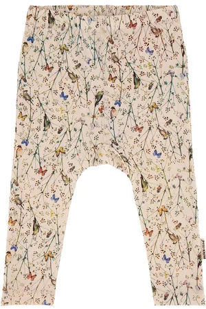 Mikk-Line Leggings - Uld/Bambus - Off-White m. Print