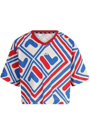 Fila T-Shirt - Cropped - Langenhagen - Antique White F-Box AOP