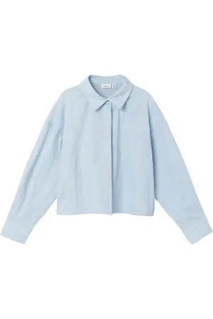 NAME IT Skjorte - Cropped - NkfFalinnen - Chambray Blue