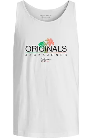 JACK & JONES Tanktop - JorCasey - Bright White m. Palmer