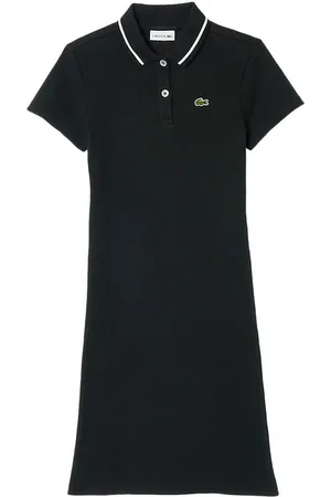 Lacoste Kjole - Rib - Sort