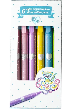 Djeco Tusser - 6 Silver Outline Pens