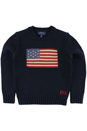 Ralph Lauren Bluse - Strik - Navy m. Flag