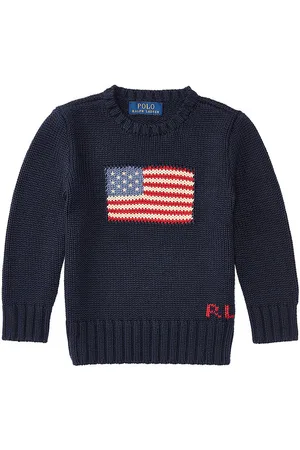 Ralph Lauren Bluse - Strik - Navy m. Flag