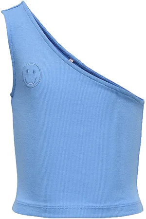 ONLY Top - Rib - Oneshoulder - KogNessa - Azure Blue