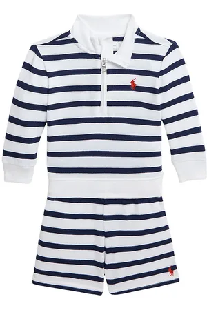 Ralph Lauren Bluse/Shorts - Hvid/Navystribet
