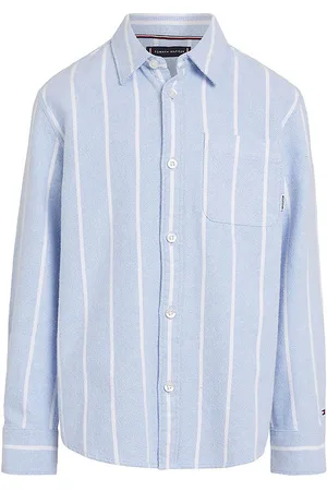 Tommy Hilfiger Skjorte - Vessel Blue/Hvidstribet