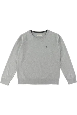 GANT Bluse - Strik - Shield Classic - Light Grey Melange