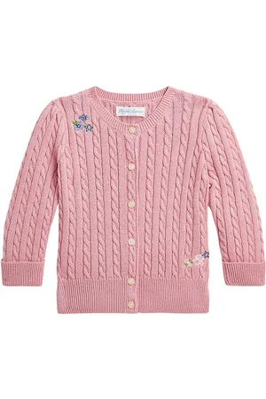 Ralph Lauren Cardigan - Strik - Tickled Pink m. Blomster