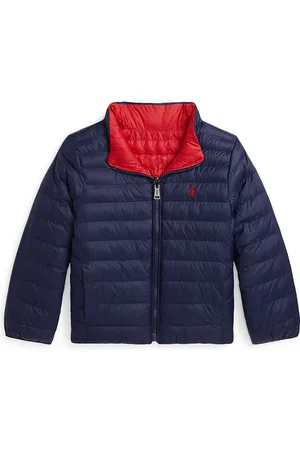 Ralph Lauren Dynejakke - Vendbar - Navy/RÃ¸d