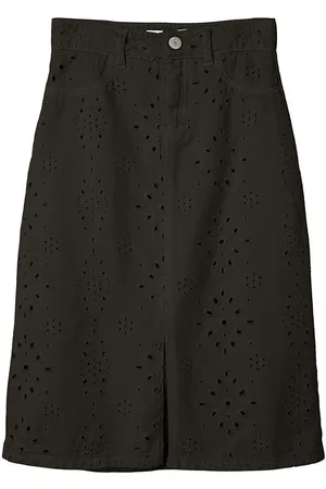 NAME IT Nederdel - Twill - NkfNinna - Sort m. HulmÃ¸nster