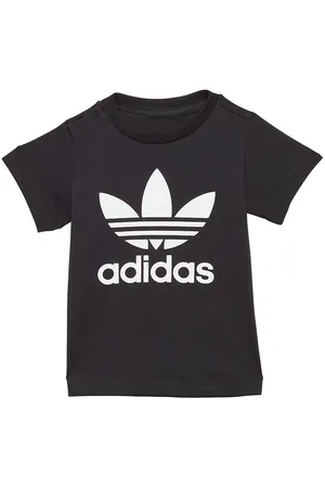 adidas T-shirt - Trefoil - Sort/Hvid